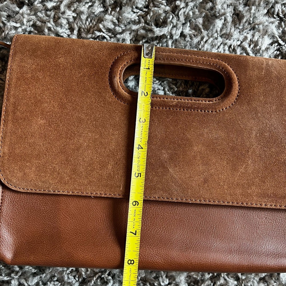 White House Black Market Brown Crossbody Bag with Suede Accents - Picture 7 of 8